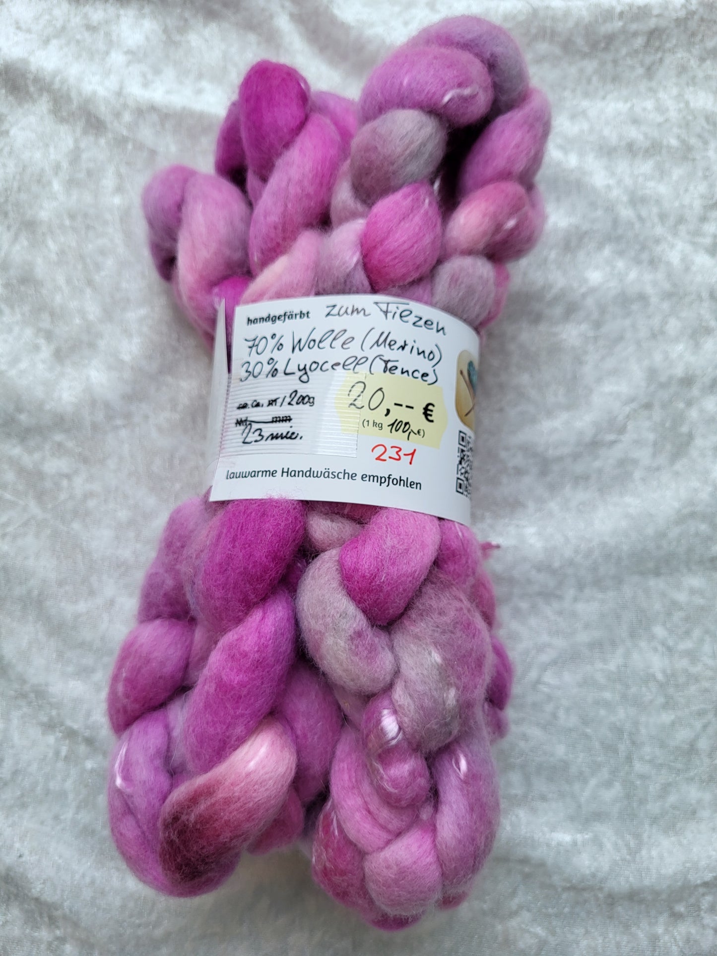 Kammzug zum Filzen 70 % Wolle, 30 % Lyocell