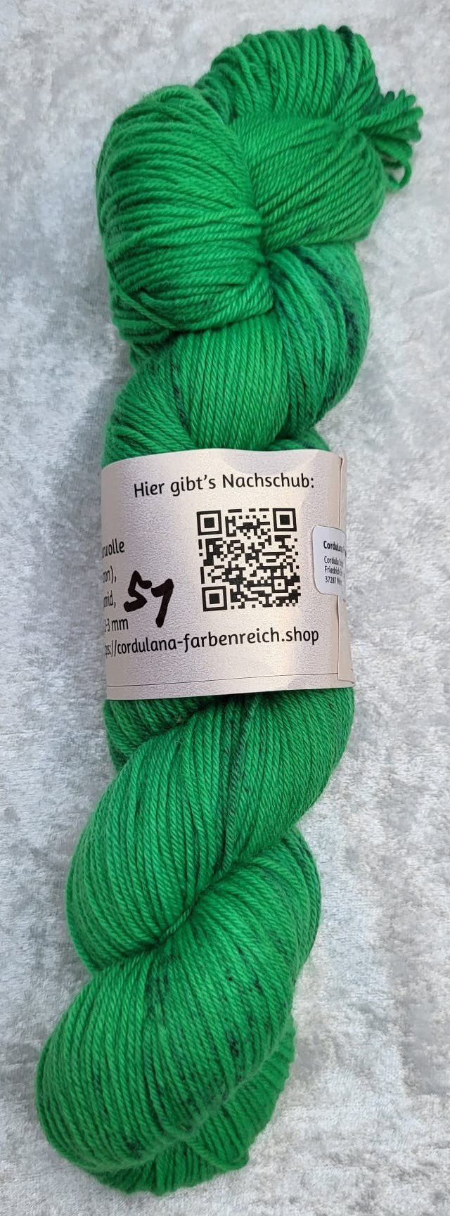 4-fach Sockenwolle: 75 % Schurwolle, 25 % Polyamid