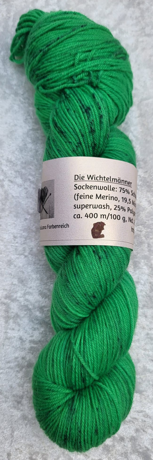 4-fach Sockenwolle: 75 % Schurwolle, 25 % Polyamid
